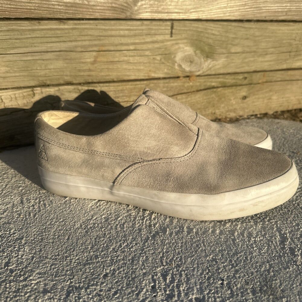 Huf Men Dylan Mauve Suede Slip On Skateboard Loafer Size 9